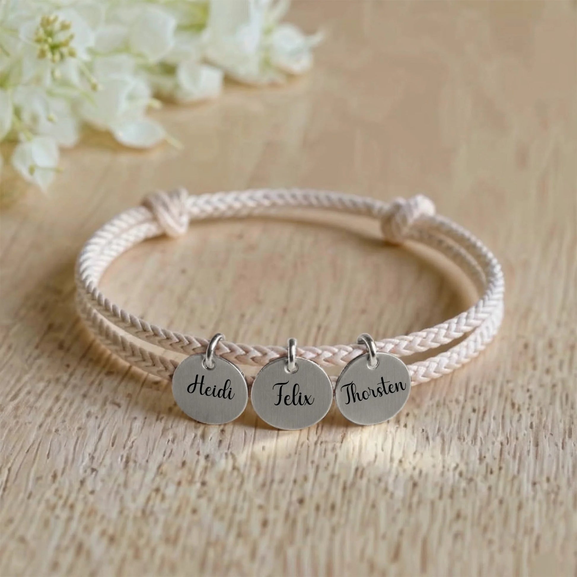 Personalisiertes Segeltau Armband mit individueller Gravur - afHandmade