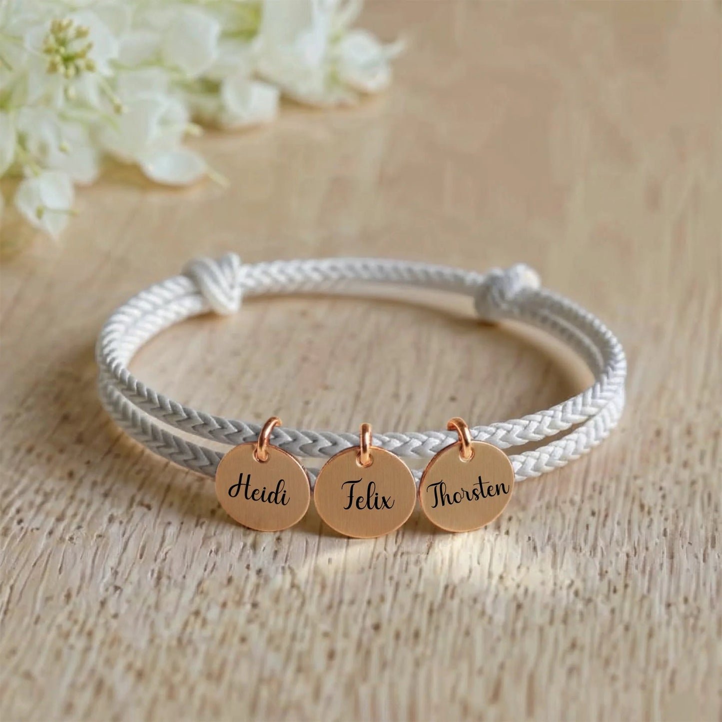 Personalisiertes Segeltau Armband mit individueller Gravur - afHandmade