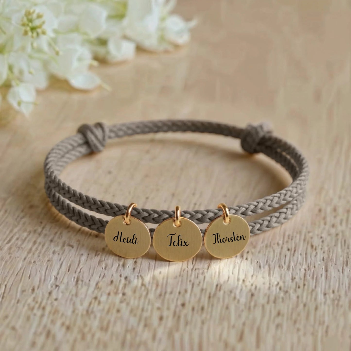Personalisiertes Segeltau Armband mit individueller Gravur - afHandmade