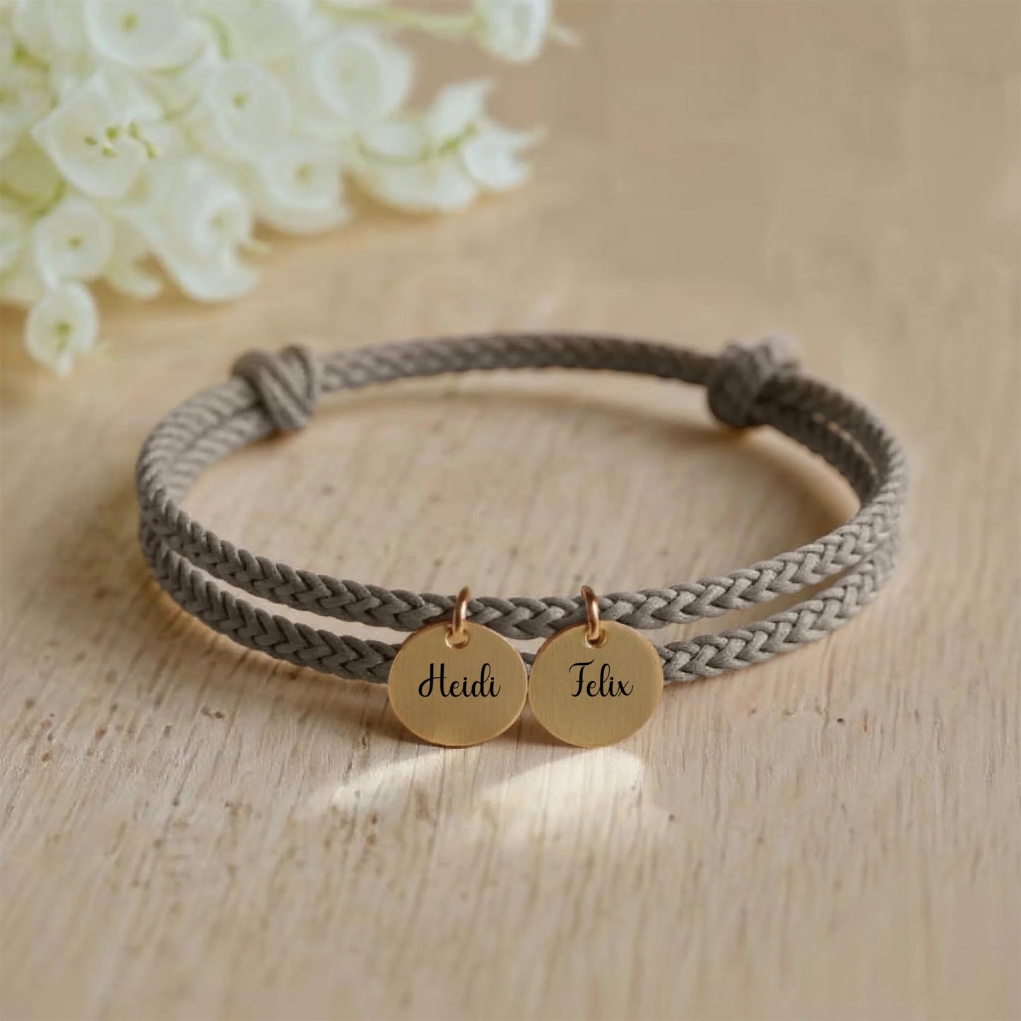 Personalisiertes Segeltau Armband mit individueller Gravur - afHandmade