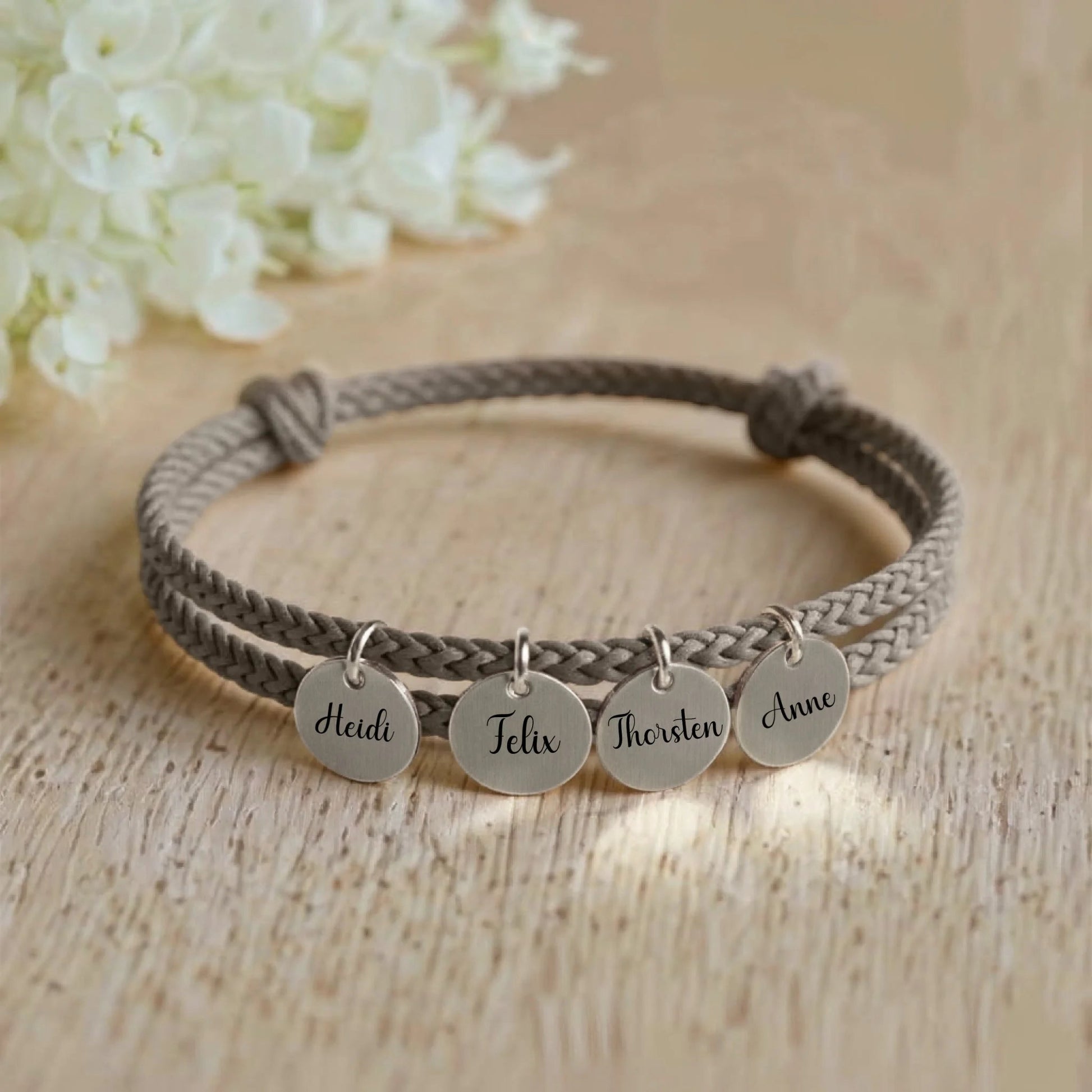 Personalisiertes Segeltau Armband mit individueller Gravur - afHandmade