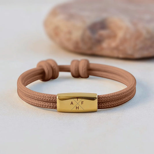 Personalisiertes Segeltauarmband mit deinen Initalen - afHandmade
