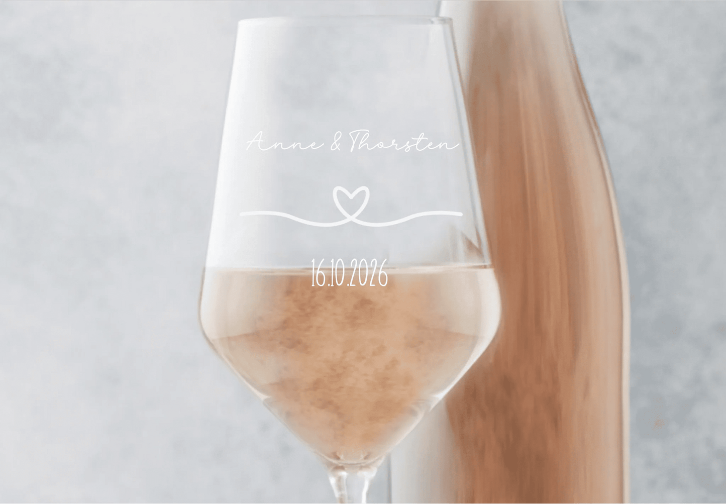 Personalisiertes Weinglas zur Hochzeit – mit Namen & Datum graviert - afHandmade