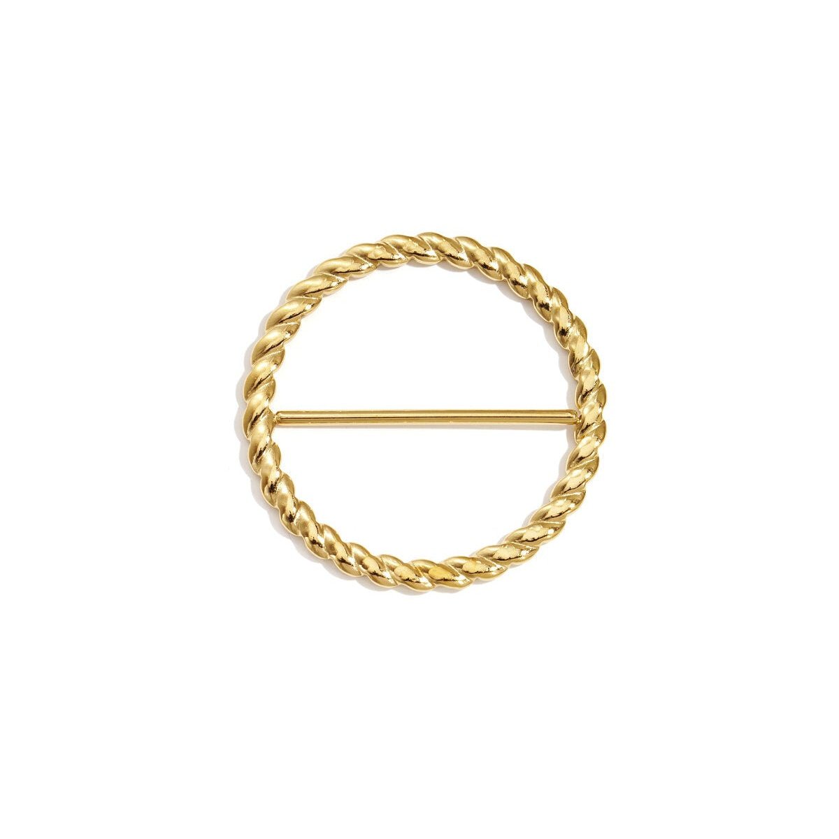 Schalclip aus Edelstahl mit gedrehtem Design – Eleganter Tuchring für Sommerschals 4,5 cm - afHandmade