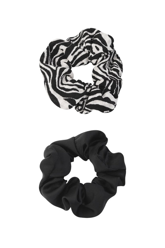 Scrunchie - Duo Zebra Darkness - Schwarz und Weiß - afHandmade
