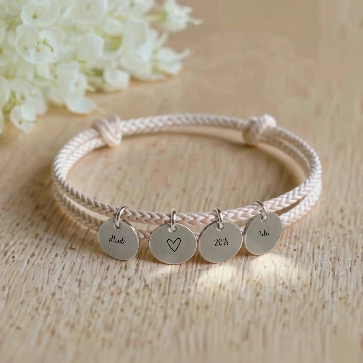 segeltau armband mit personalisiertem anhänger - afHandmade