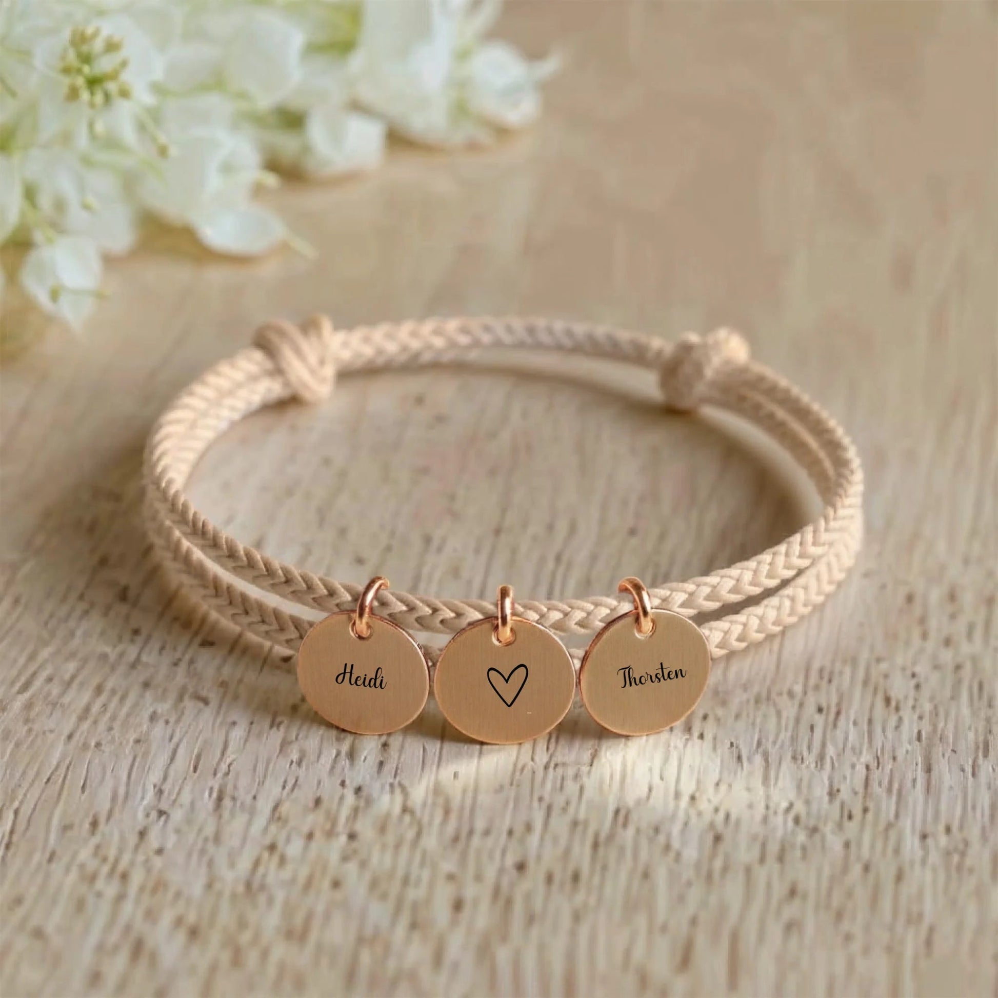 segeltau armband mit personalisiertem anhänger - afHandmade