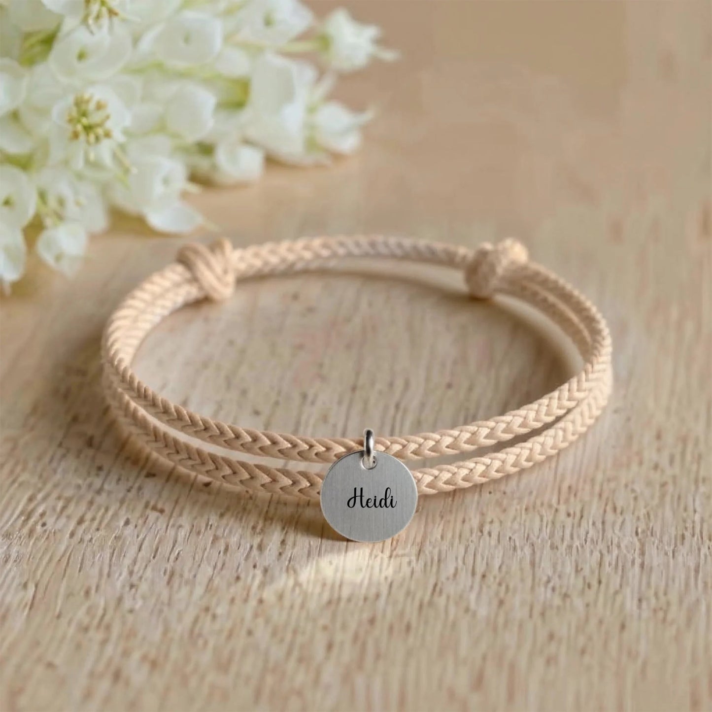 segeltau armband mit personalisiertem anhänger - afHandmade