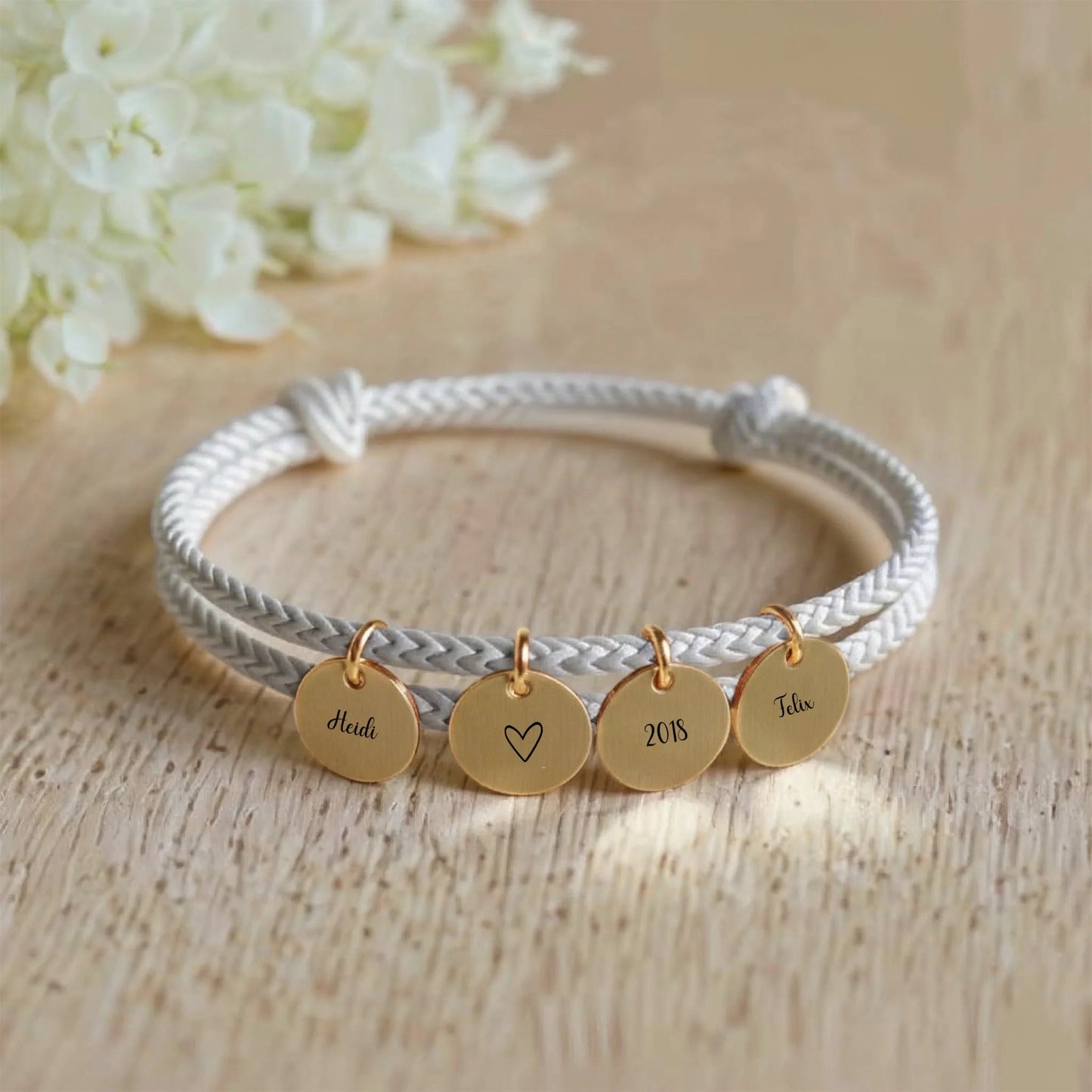 segeltau armband mit personalisiertem anhänger - afHandmade
