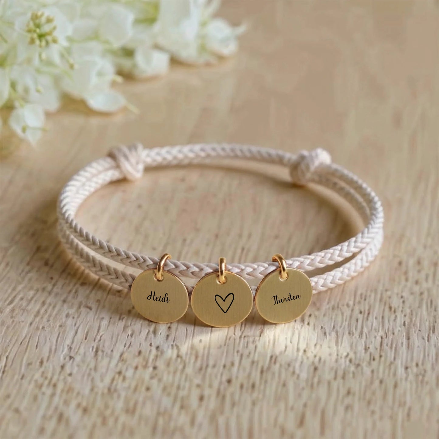 segeltau armband mit personalisiertem anhänger - afHandmade