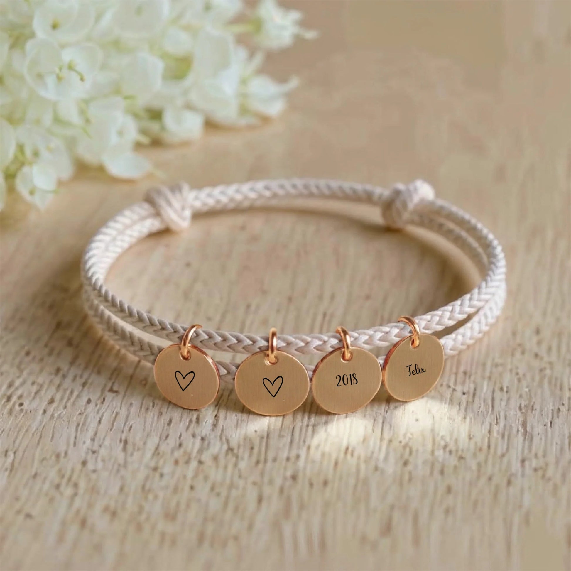 segeltau armband mit personalisiertem anhänger - afHandmade