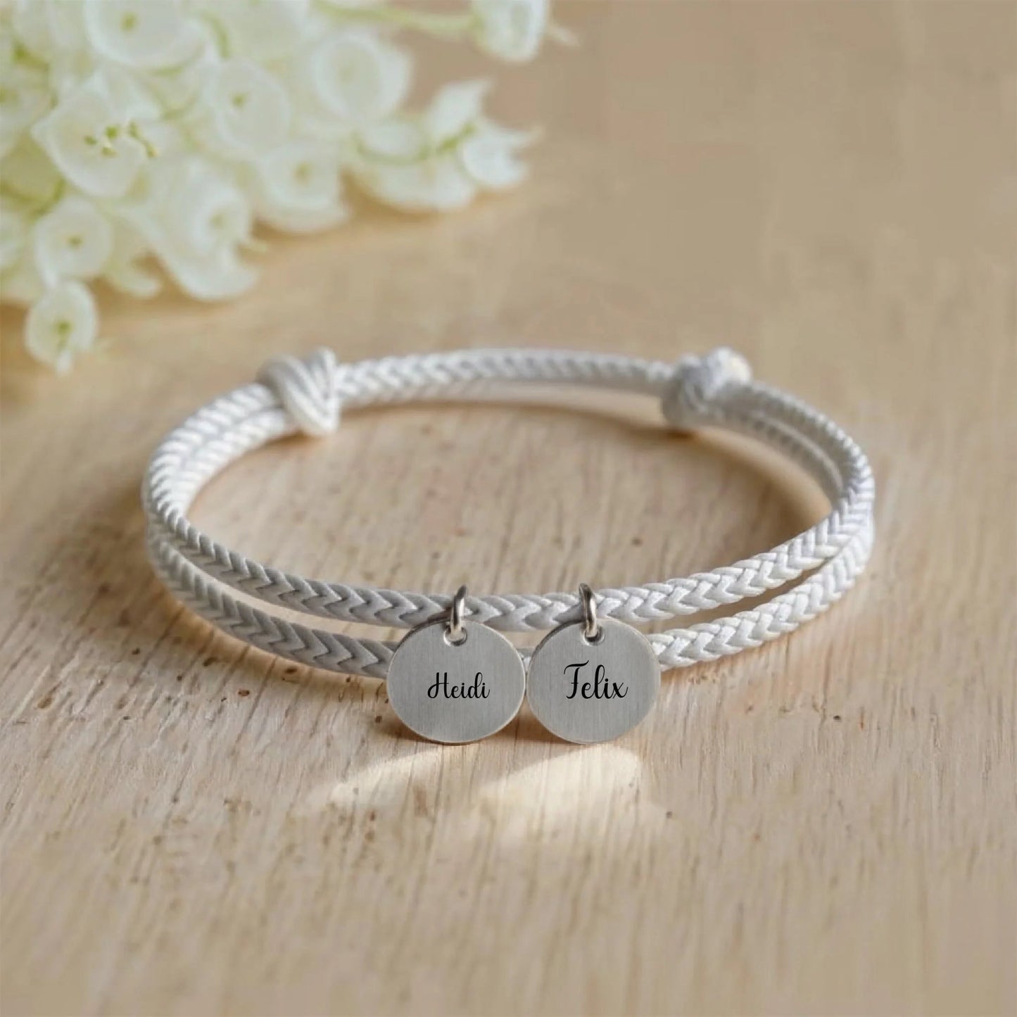 segeltau armband mit personalisiertem anhänger - afHandmade