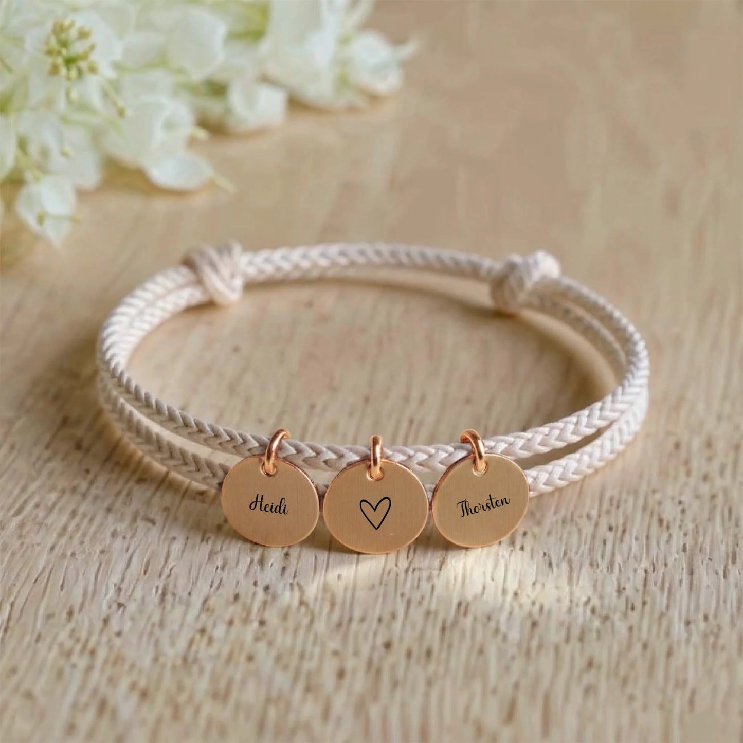 segeltau armband mit personalisiertem anhänger - afHandmade