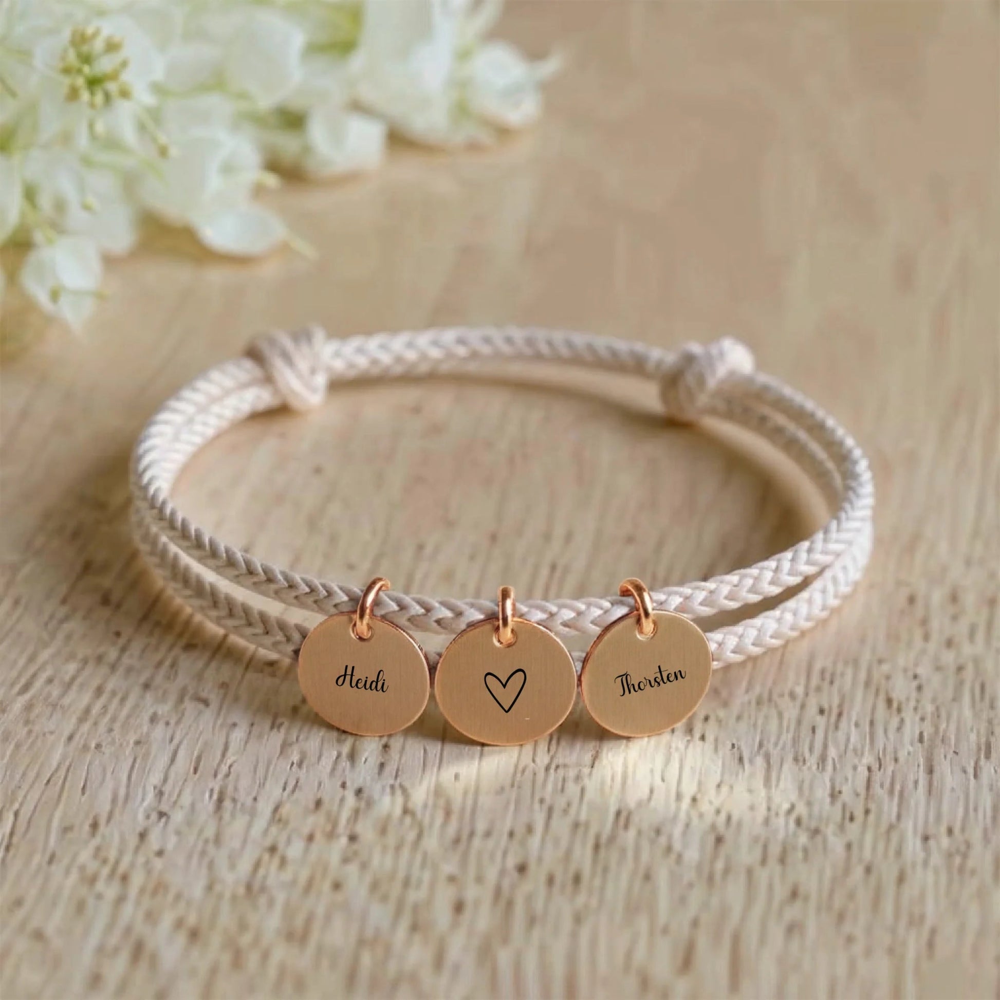 segeltau armband mit personalisiertem anhänger - afHandmade