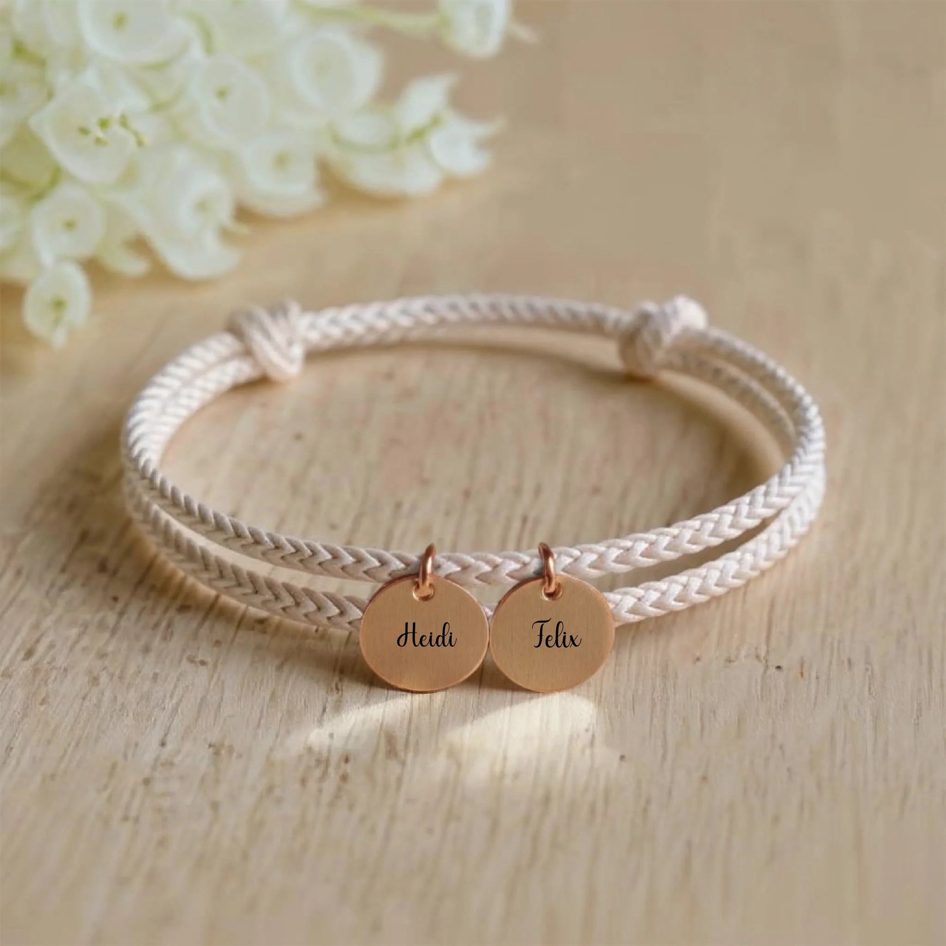 segeltau armband mit personalisiertem anhänger - afHandmade