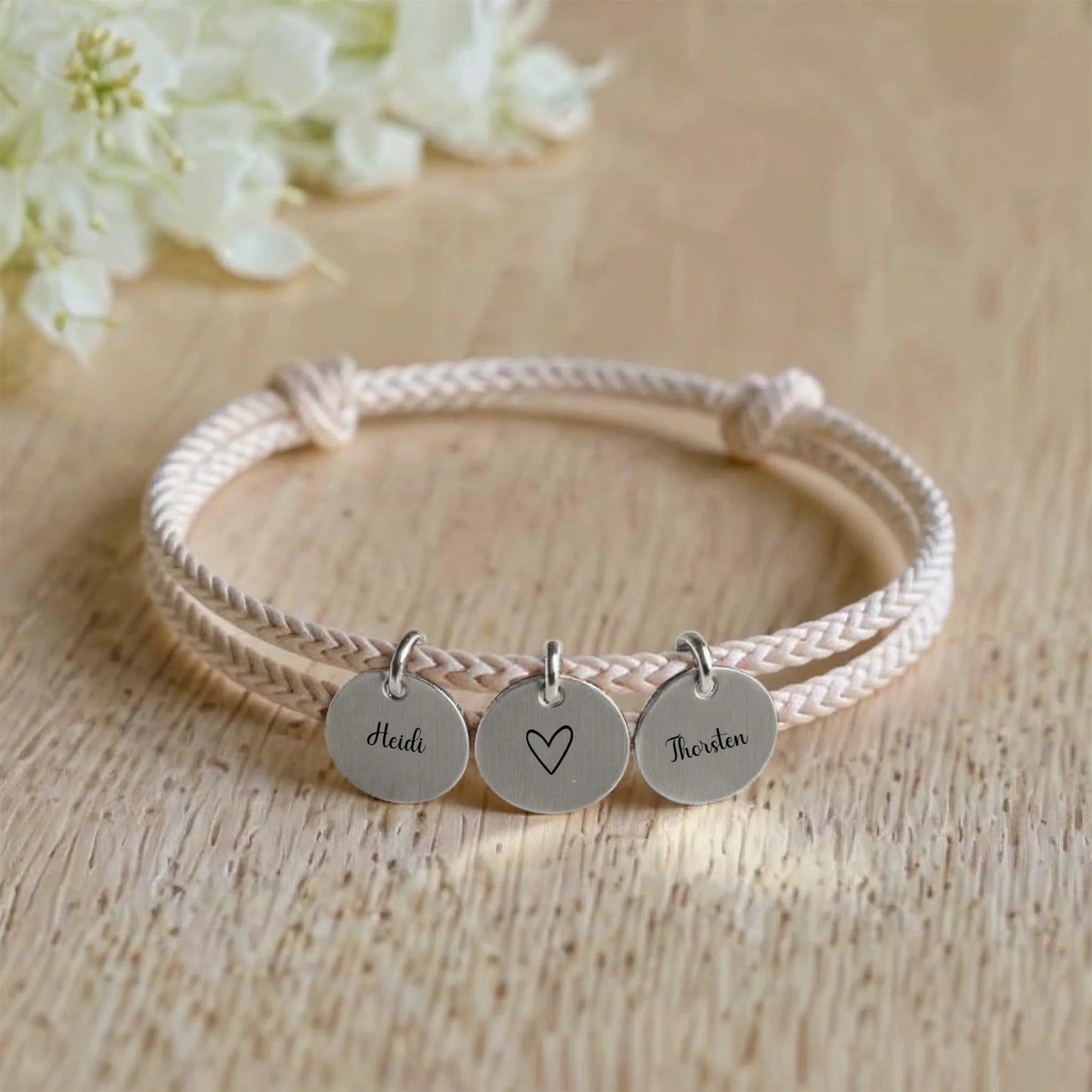 segeltau armband mit personalisiertem anhänger - afHandmade