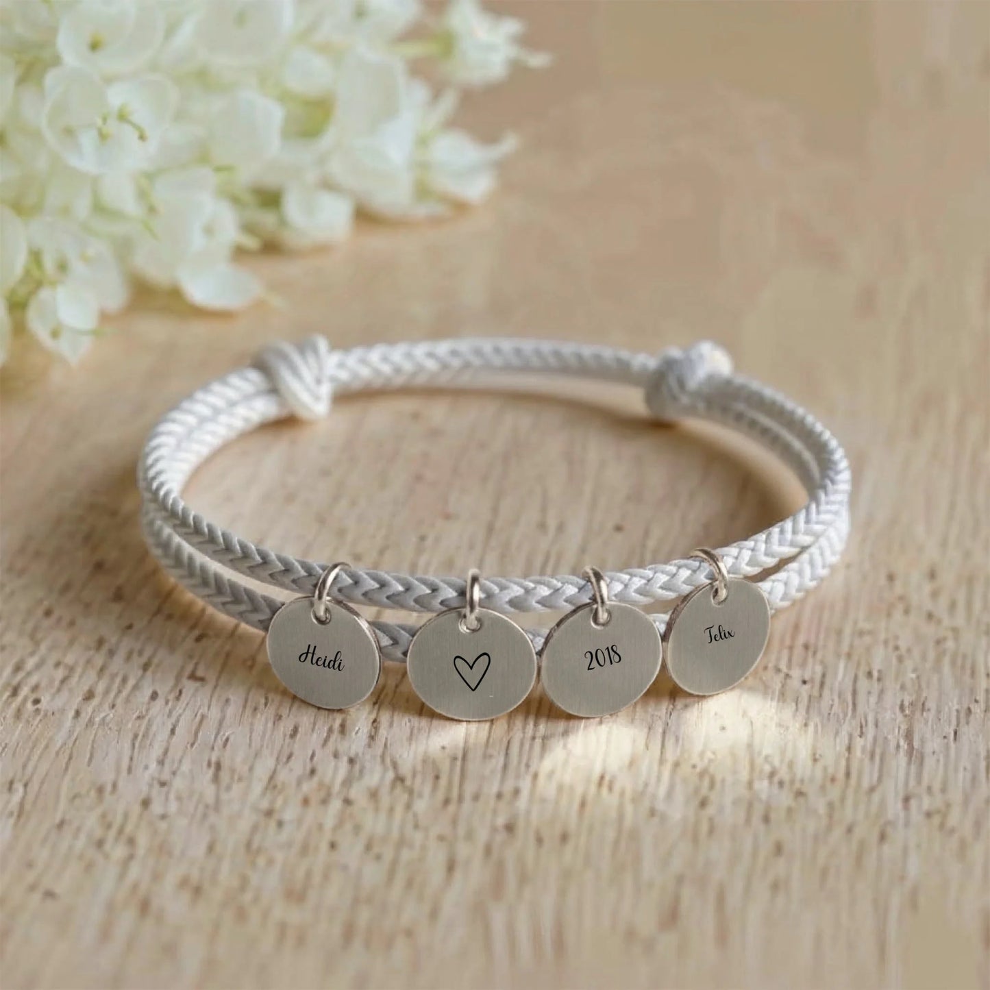 segeltau armband mit personalisiertem anhänger - afHandmade