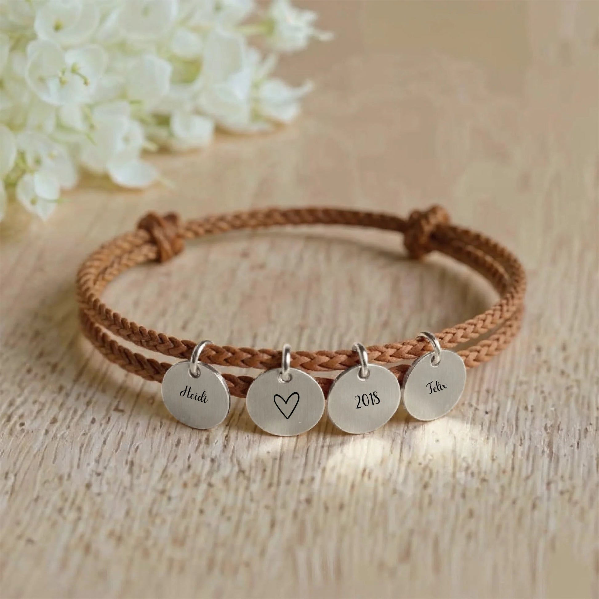 segeltau armband mit personalisiertem anhänger - afHandmade