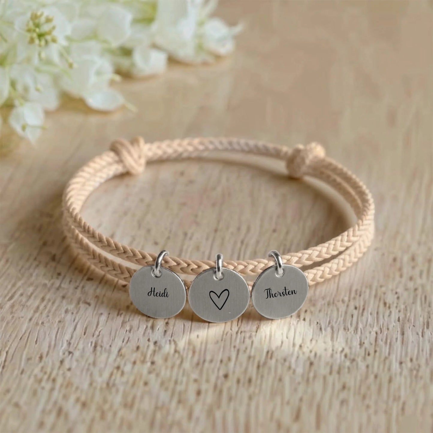 segeltau armband mit personalisiertem anhänger - afHandmade