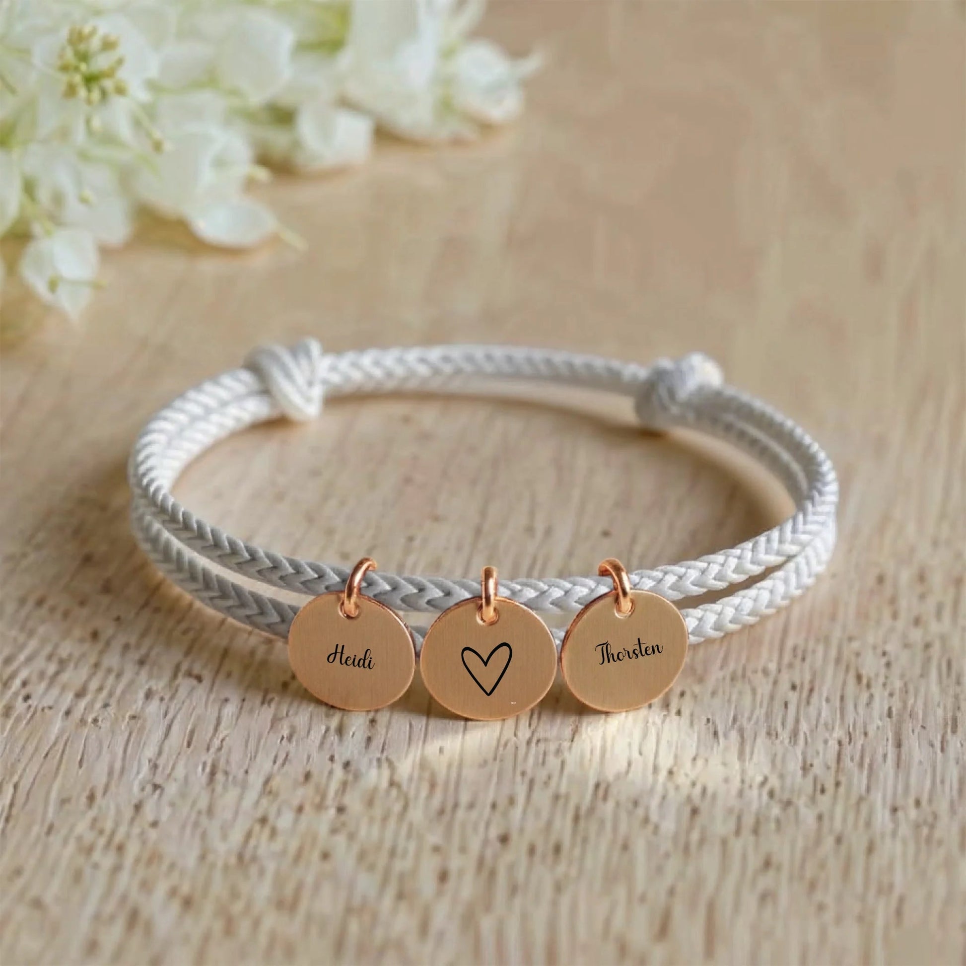 segeltau armband mit personalisiertem anhänger - afHandmade