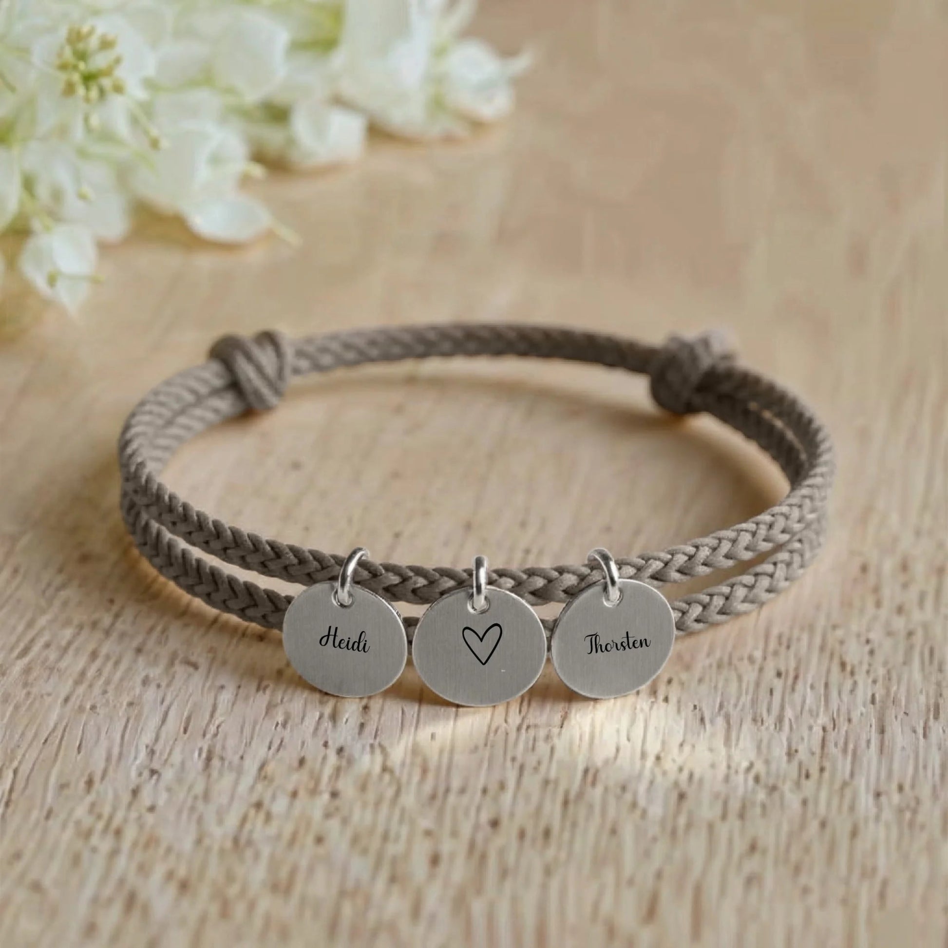 segeltau armband mit personalisiertem anhänger - afHandmade