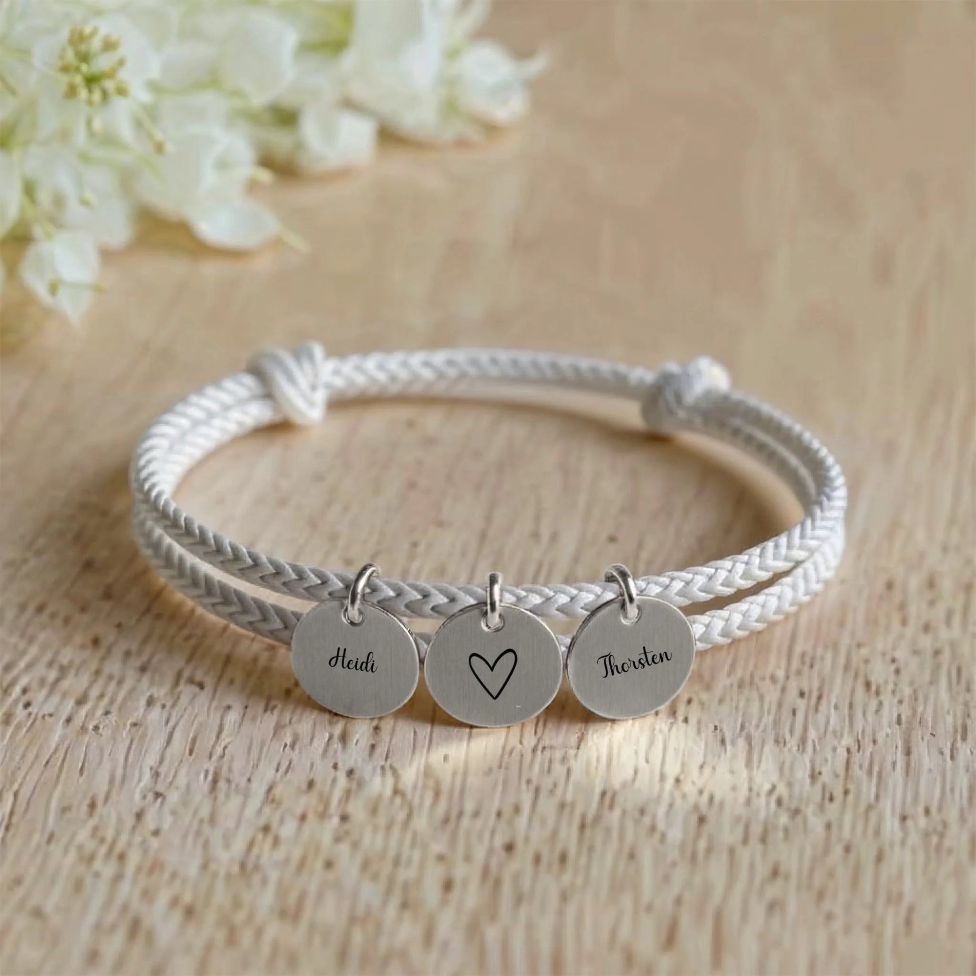 segeltau armband mit personalisiertem anhänger - afHandmade
