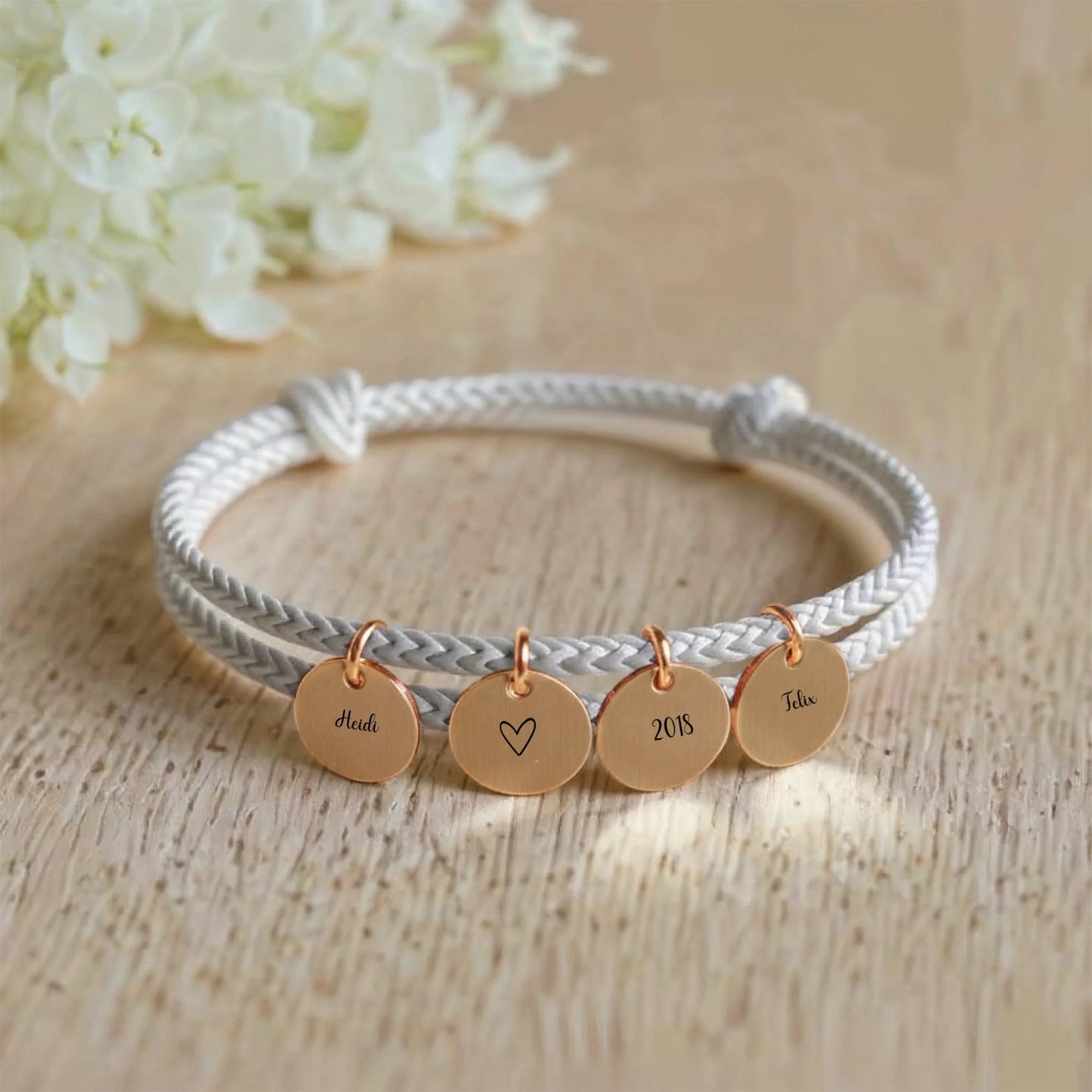segeltau armband mit personalisiertem anhänger - afHandmade