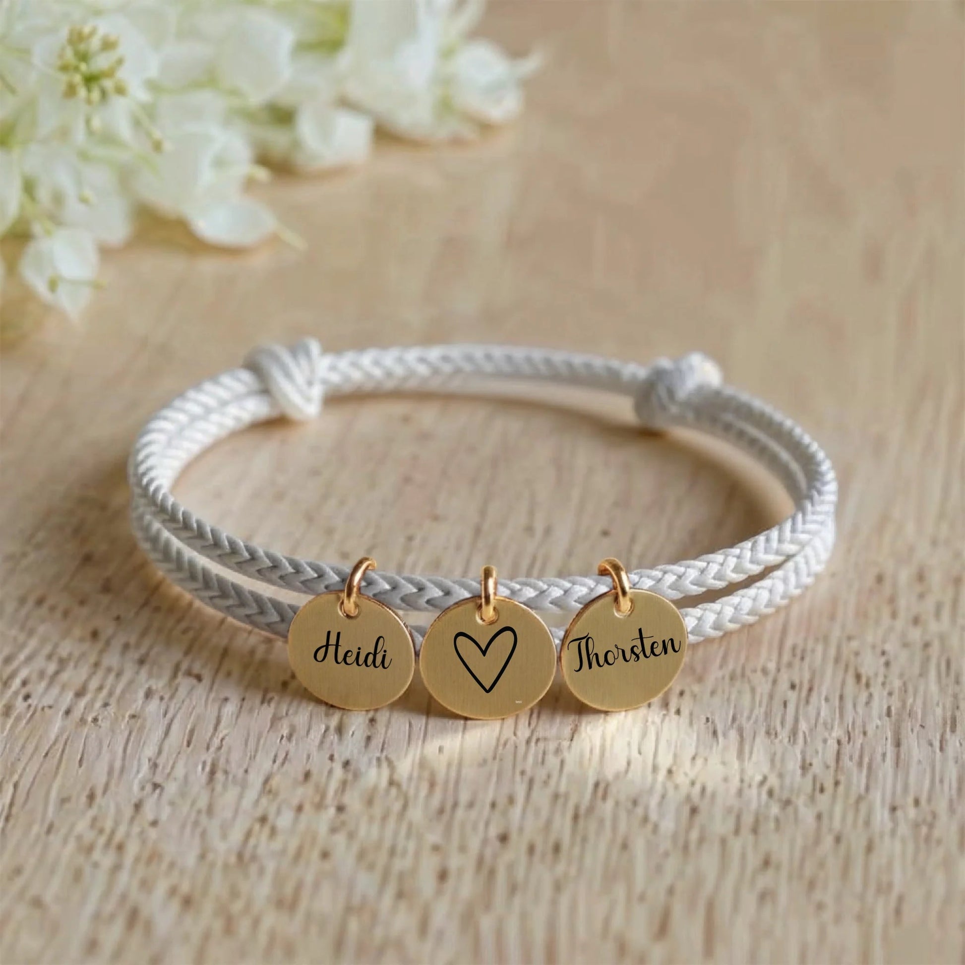 segeltau armband mit personalisiertem anhänger - afHandmade