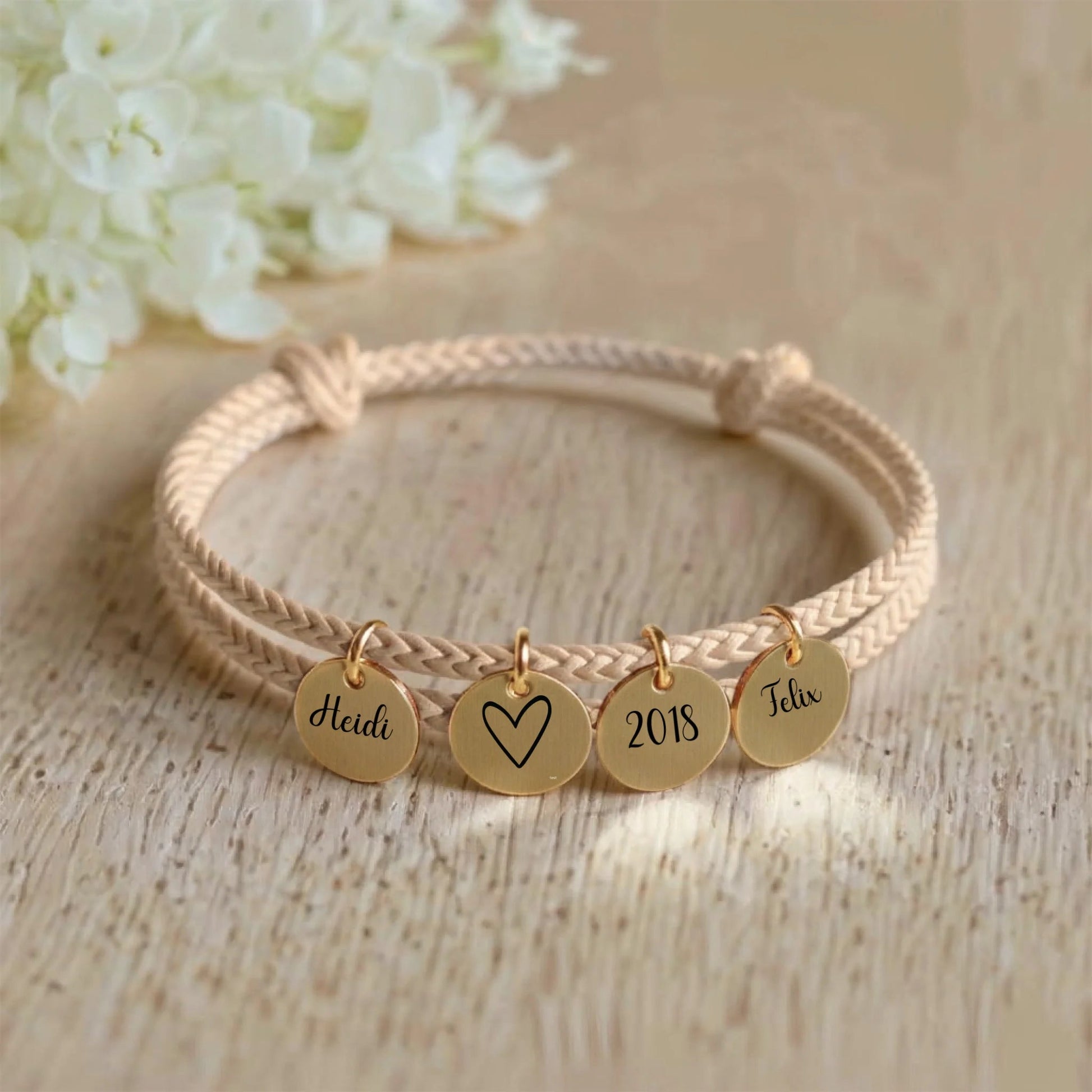 segeltau armband mit personalisiertem anhänger - afHandmade
