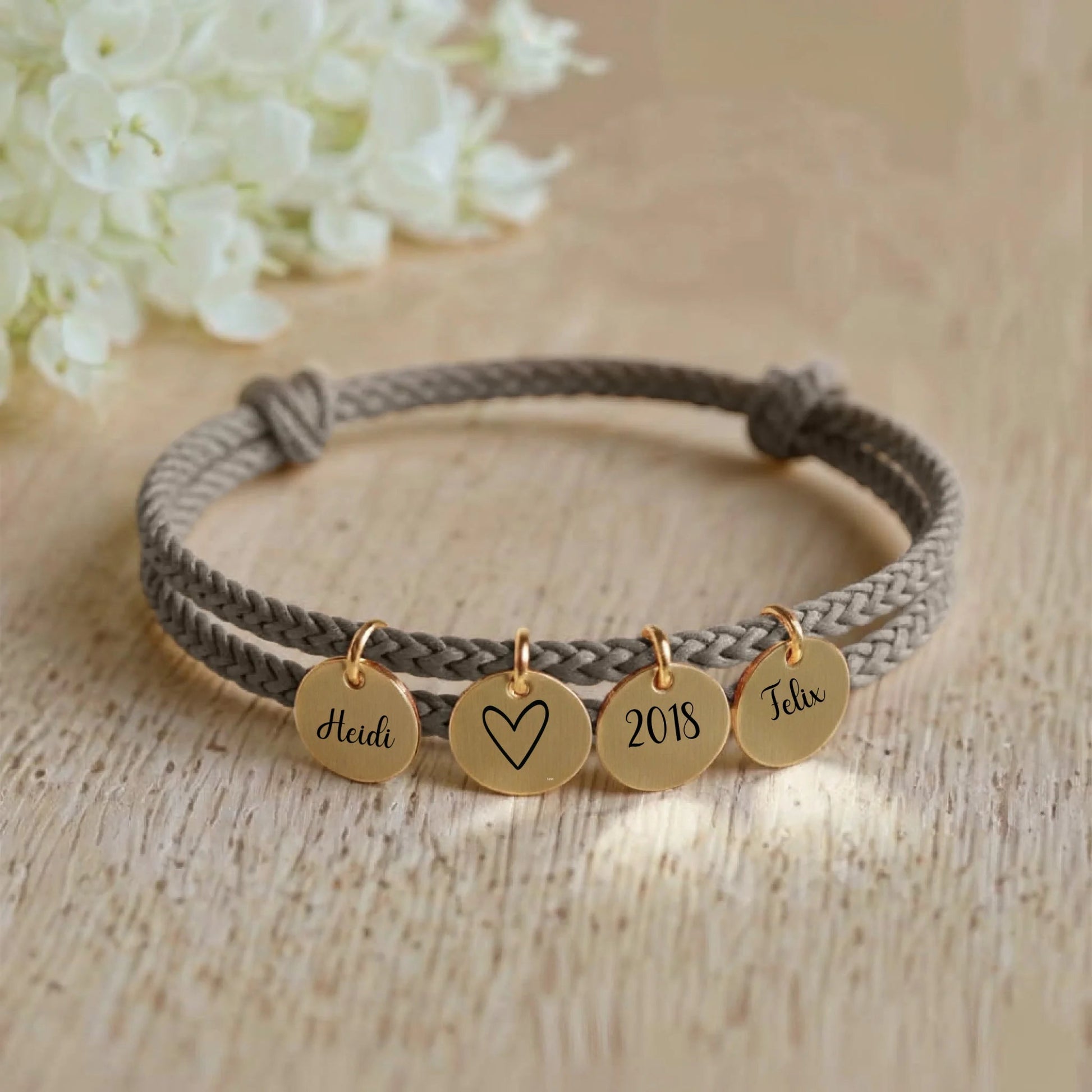 segeltau armband mit personalisiertem anhänger - afHandmade