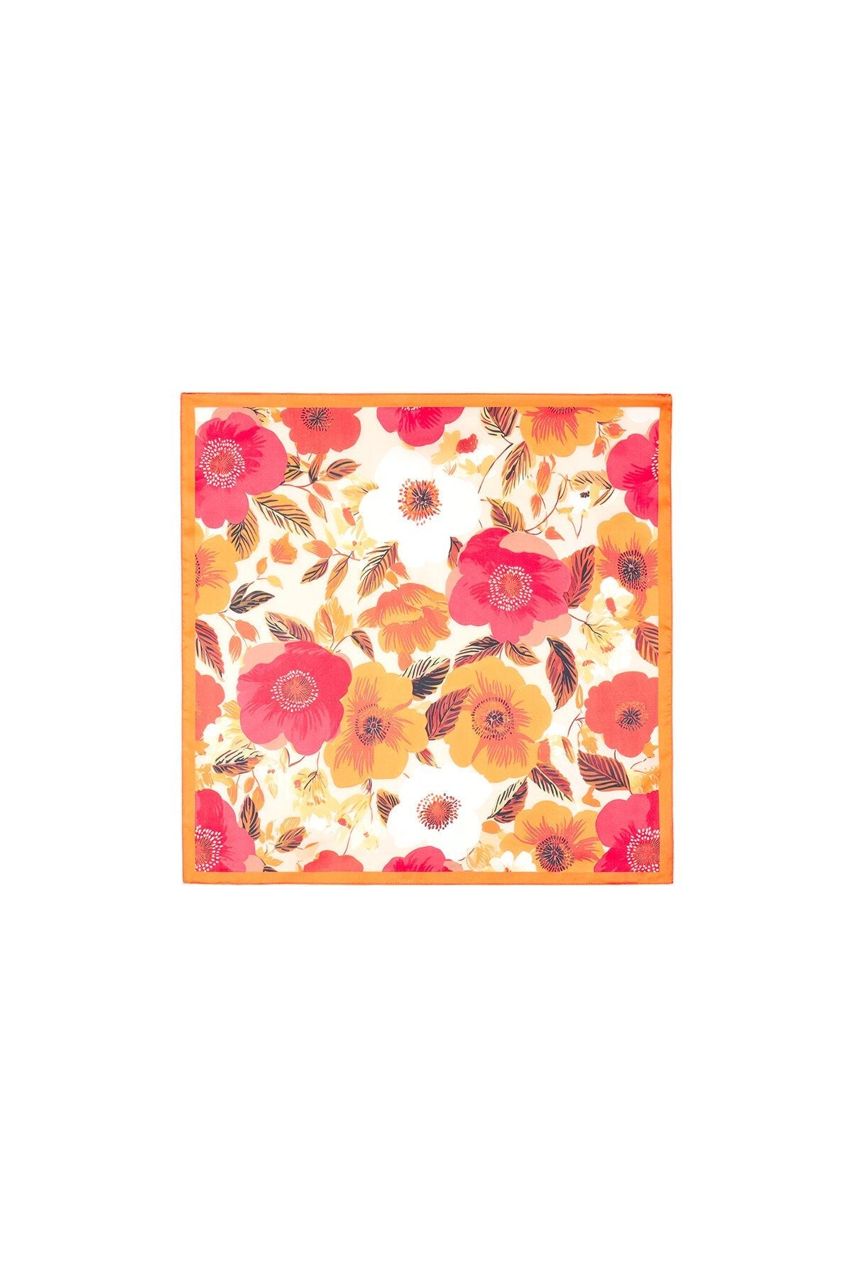 Sommerschal mit Blumenmuster – Leichtes Halstuch & Strandaccessoire aus Polyester 70 x 70 cm - afHandmade