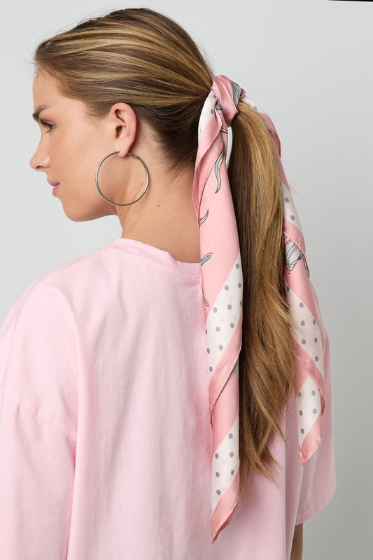 Sommerschals Blumenmuster rosa - afHandmade