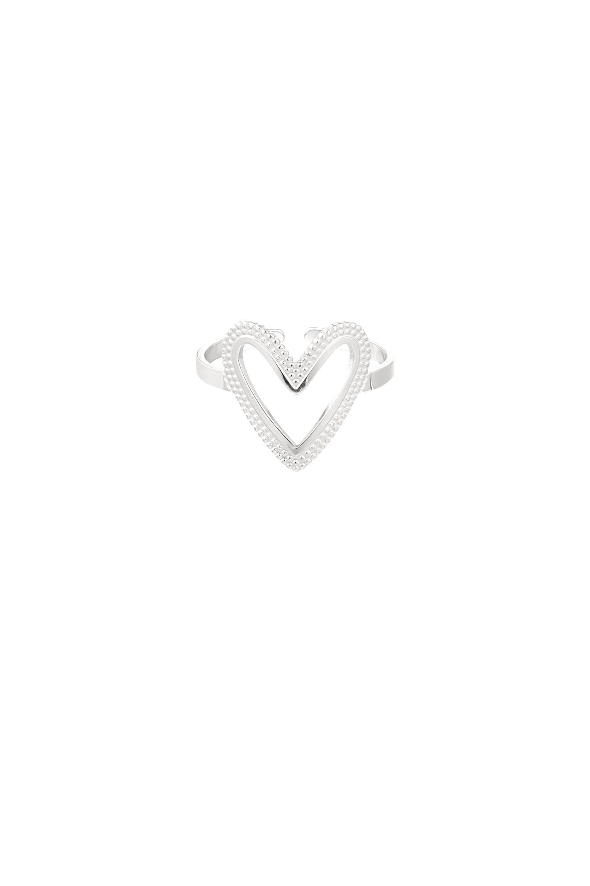Statement Ring Herz verstellbar – Edelstahl Ring 2 cm breit Damen Schmuck - afHandmade