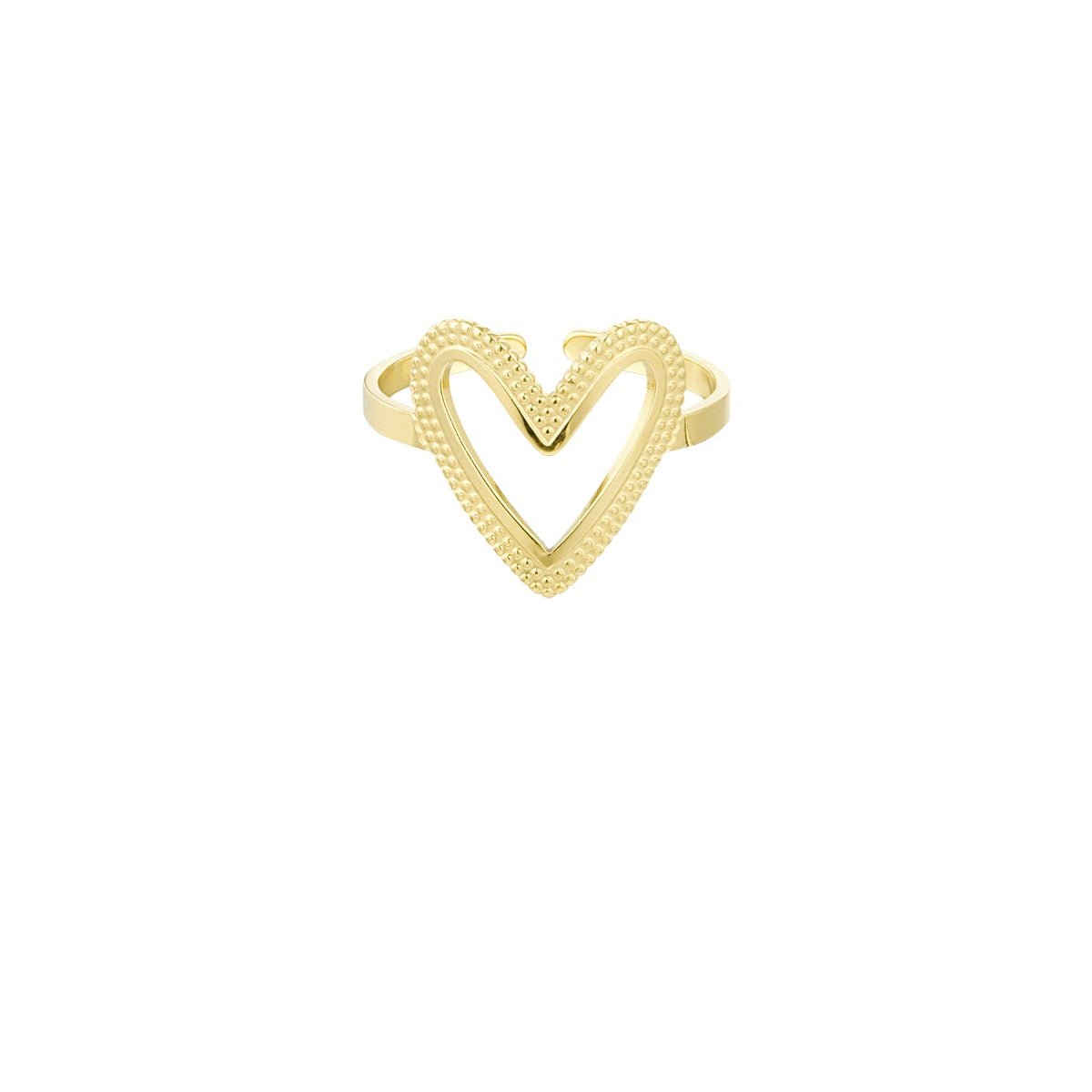Statement Ring Herz verstellbar – Edelstahl Ring 2 cm breit Damen Schmuck - afHandmade