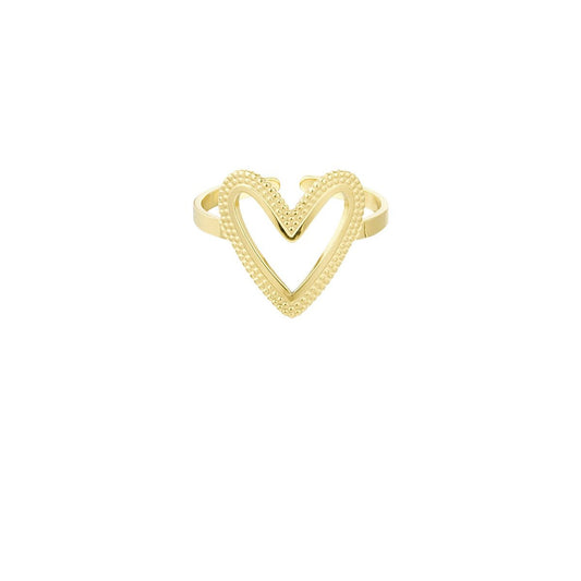 Statement Ring Herz verstellbar – Edelstahl Ring 2 cm breit Damen Schmuck - afHandmade