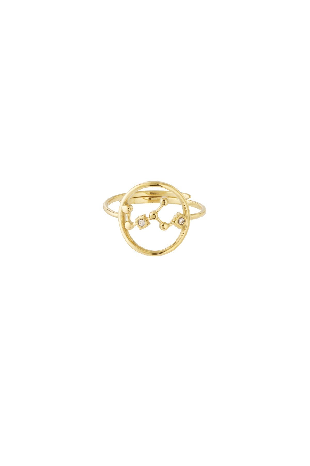 Sternzeichen Ring Edelstahl verstellbar – wasserfester Zodiac Ring Damen - 14 K vergoldet - afHandmade