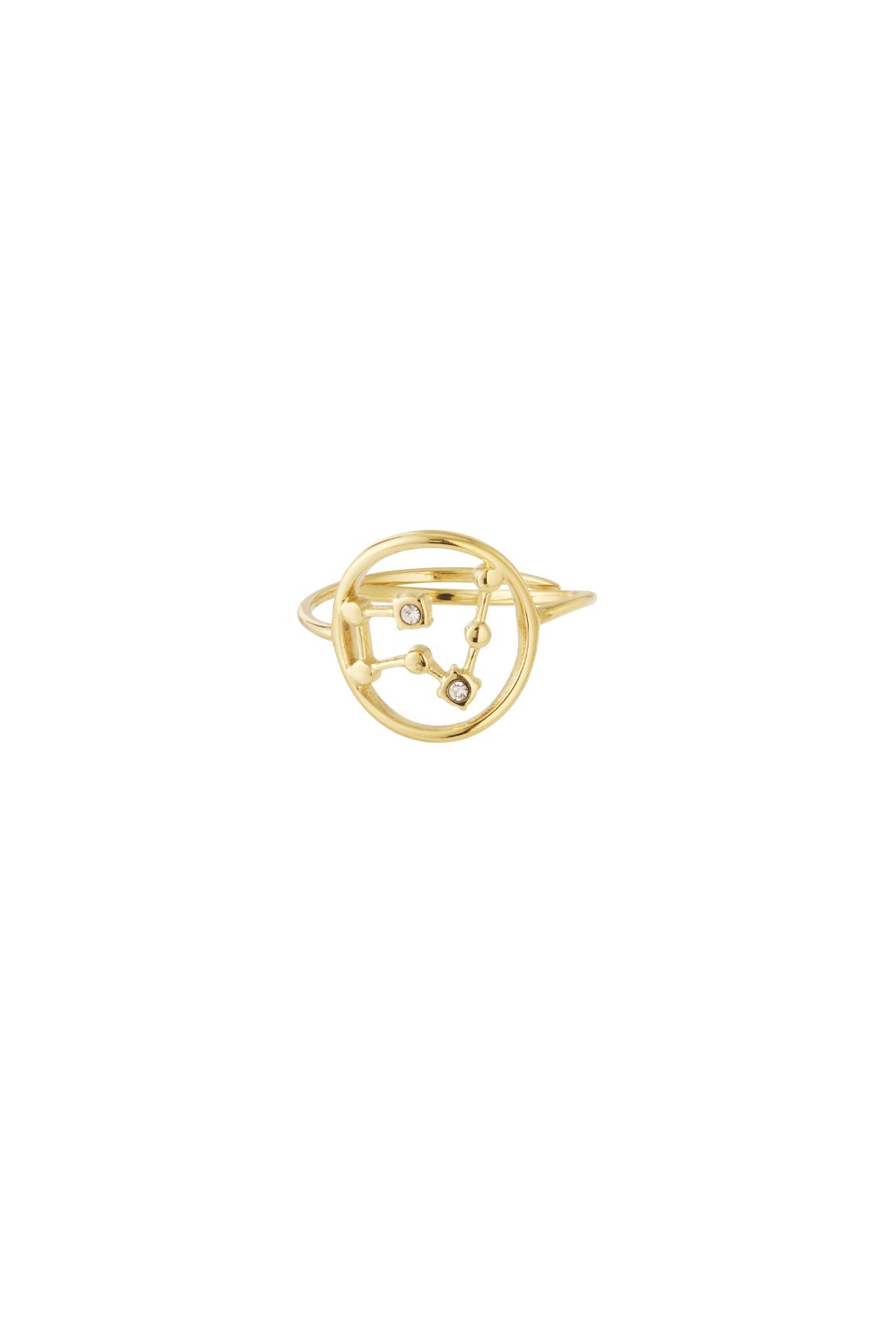 Sternzeichen Ring Edelstahl verstellbar – wasserfester Zodiac Ring Damen - 14 K vergoldet - afHandmade