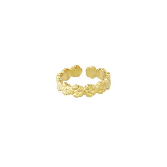 Verstellbarer Edelstahl Ring mit kleinen Blumen – wasserfester Damenring floral - afHandmade