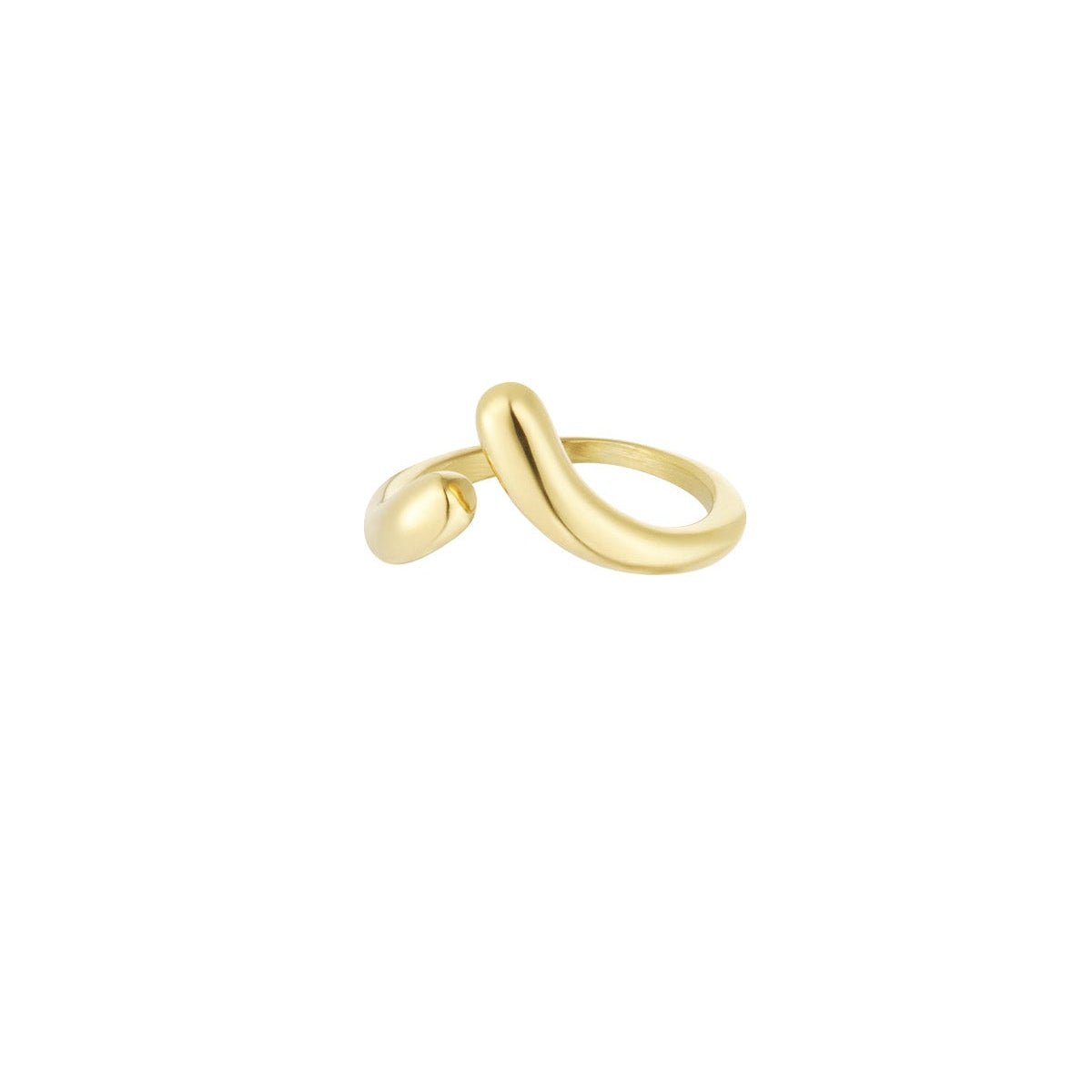 Verstellbarer Edelstahl Ring mit Tropfen – Minimalistischer Statement Ring 2 cm Damen - afHandmade