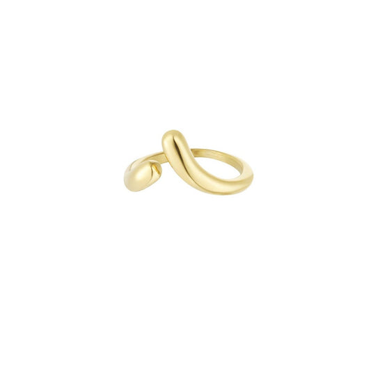 Verstellbarer Edelstahl Ring mit Tropfen – Minimalistischer Statement Ring 2 cm Damen - afHandmade