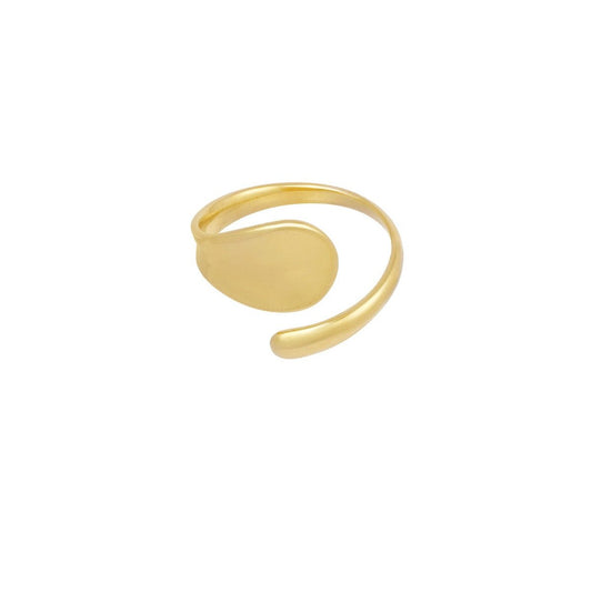 Verstellbarer Edelstahl Ring mit Tropfen & Platte – Eleganter Statement Ring wasserfest - verstellbar - afHandmade