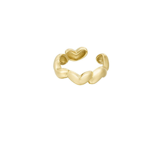 Verstellbarer Edelstahl Ring mit verbundenen Herzen – wasserfester Damenring - afHandmade