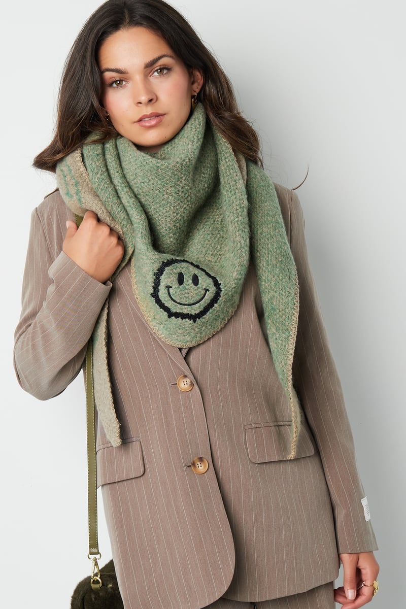 Winterschal Dreiecksschal mit lächelndem Gesicht - afHandmade
