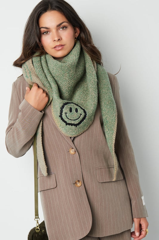 Winterschal Dreiecksschal mit lächelndem Gesicht - afHandmade