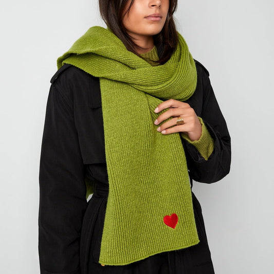 Winterschal mit Herzdetail - afHandmade