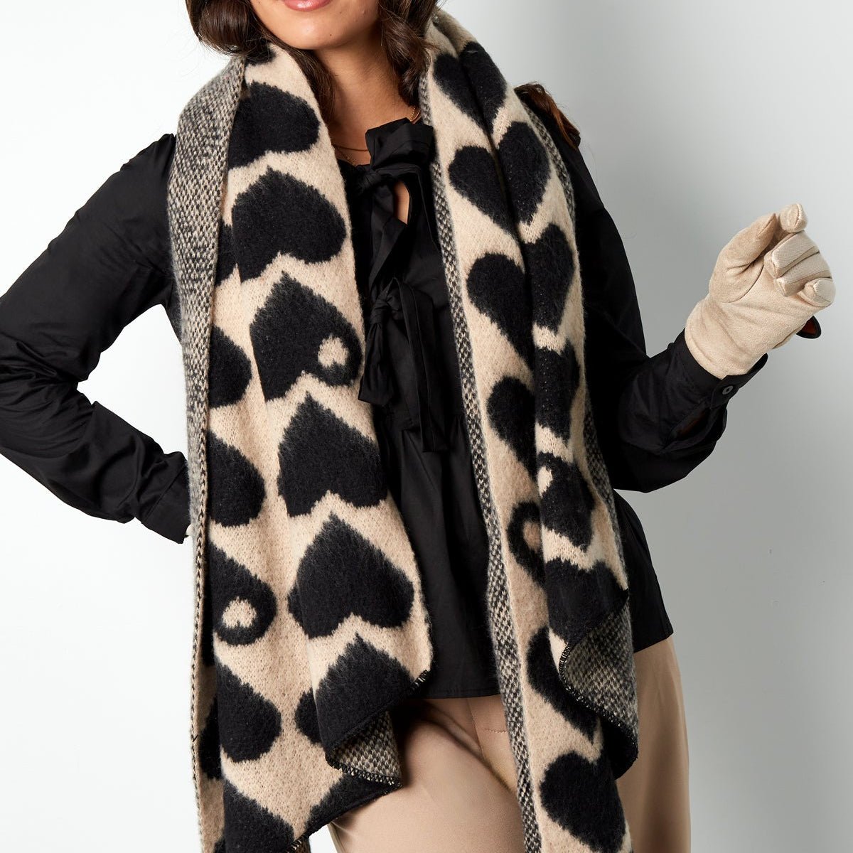 Winterschal mit Herzen - afHandmade