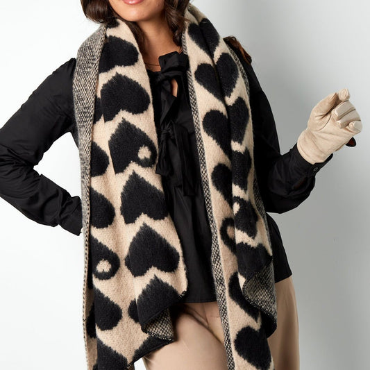 Winterschal mit Herzen - afHandmade