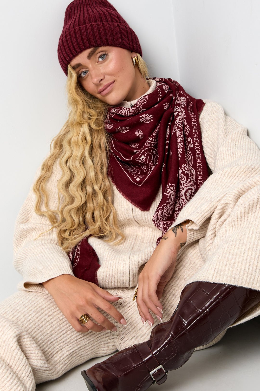 Zopf-Beanie „Cozy Knit“ – Strickmütze in Creme - afHandmade